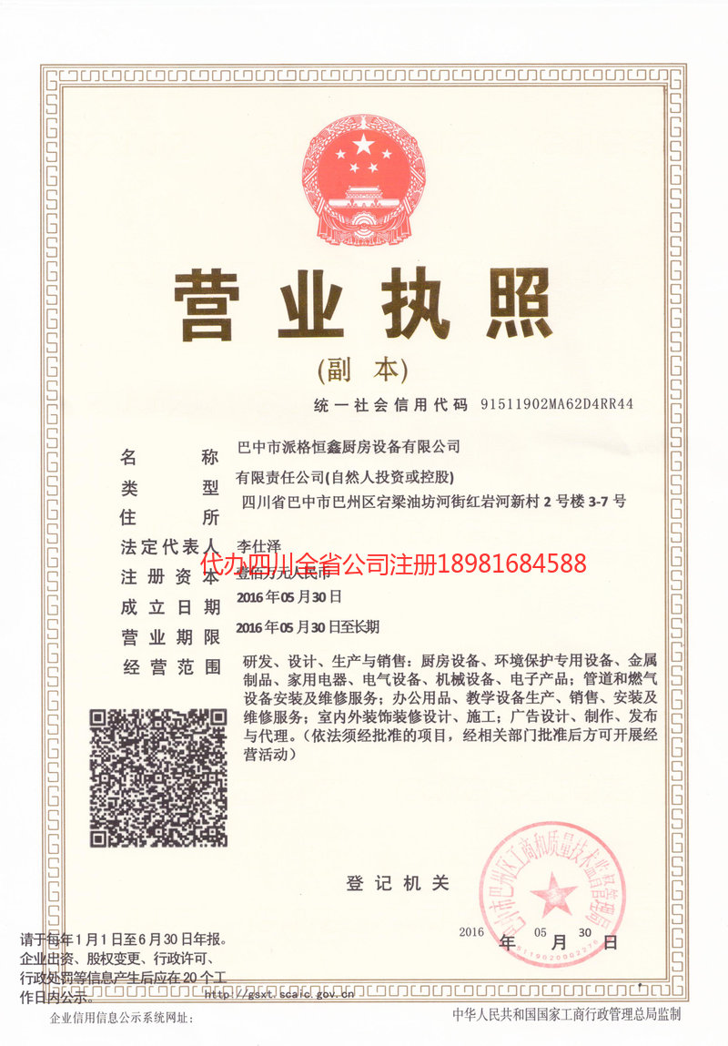 资阳市资阳市派格恒鑫厨房设备有限公司